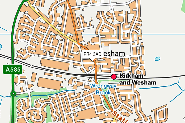 PR4 3AD map - OS VectorMap District (Ordnance Survey)