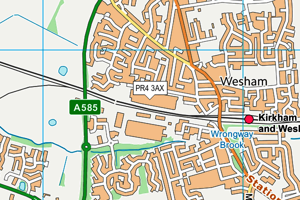 PR4 3AX map - OS VectorMap District (Ordnance Survey)