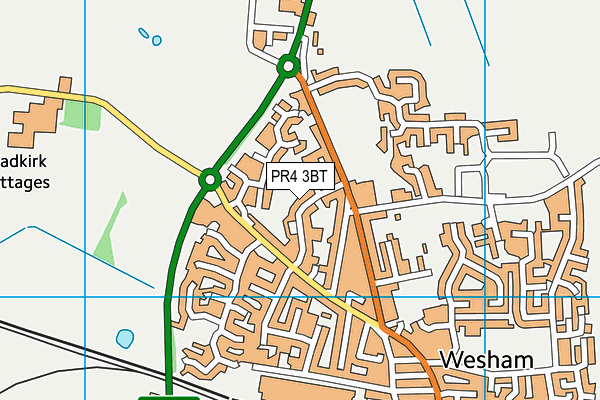 PR4 3BT map - OS VectorMap District (Ordnance Survey)