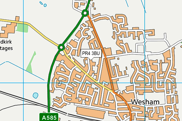 PR4 3BU map - OS VectorMap District (Ordnance Survey)