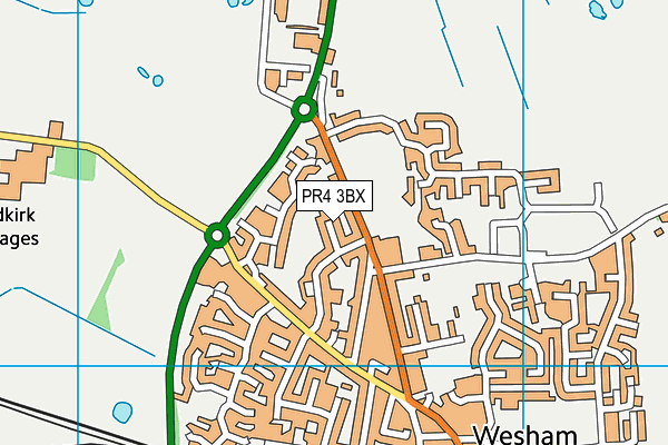 PR4 3BX map - OS VectorMap District (Ordnance Survey)