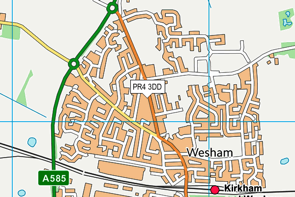 PR4 3DD map - OS VectorMap District (Ordnance Survey)