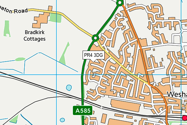 PR4 3DG map - OS VectorMap District (Ordnance Survey)