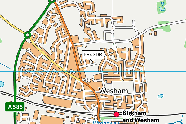 PR4 3DR map - OS VectorMap District (Ordnance Survey)