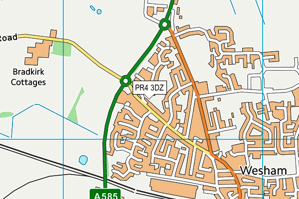PR4 3DZ map - OS VectorMap District (Ordnance Survey)
