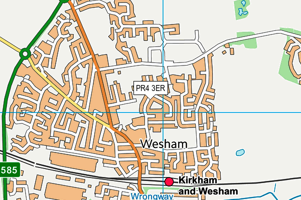 PR4 3ER map - OS VectorMap District (Ordnance Survey)