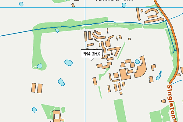 Weeton Primary School map (PR4 3HX) - OS VectorMap District (Ordnance Survey)