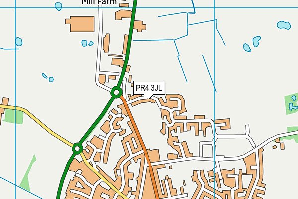 PR4 3JL map - OS VectorMap District (Ordnance Survey)