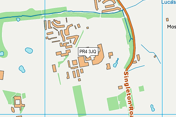 Weeton Barracks Football Pitch map (PR4 3JQ) - OS VectorMap District (Ordnance Survey)