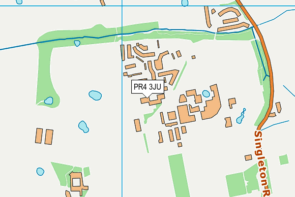 PR4 3JU map - OS VectorMap District (Ordnance Survey)