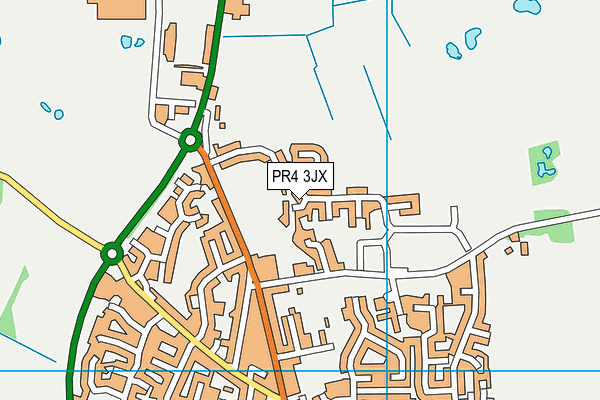 PR4 3JX map - OS VectorMap District (Ordnance Survey)