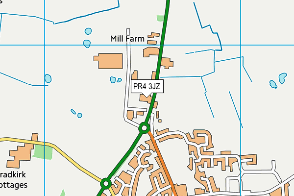 Mill Farm Sports Village map (PR4 3JZ) - OS VectorMap District (Ordnance Survey)