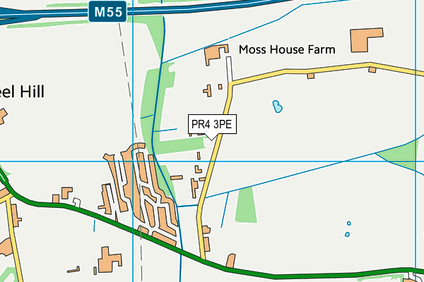 PR4 3PE map - OS VectorMap District (Ordnance Survey)