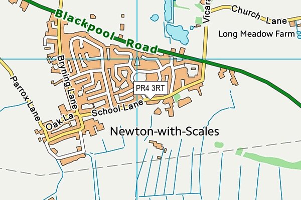 Newton Bluecoat C Of E Primary School map (PR4 3RT) - OS VectorMap District (Ordnance Survey)