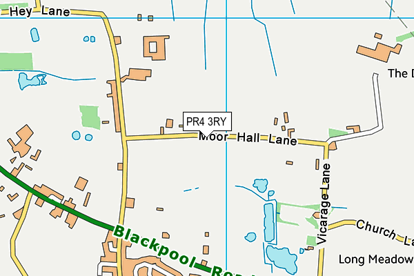 PR4 3RY map - OS VectorMap District (Ordnance Survey)