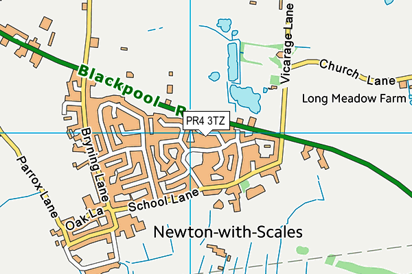 PR4 3TZ map - OS VectorMap District (Ordnance Survey)