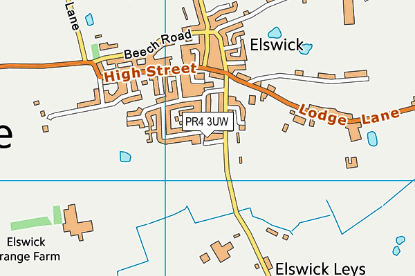 PR4 3UW map - OS VectorMap District (Ordnance Survey)