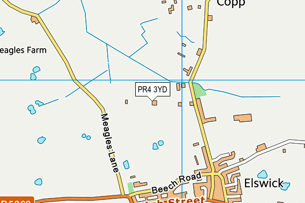 PR4 3YD map - OS VectorMap District (Ordnance Survey)