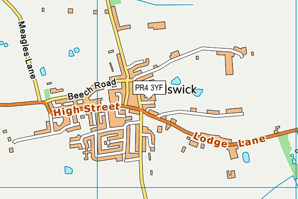 PR4 3YF map - OS VectorMap District (Ordnance Survey)