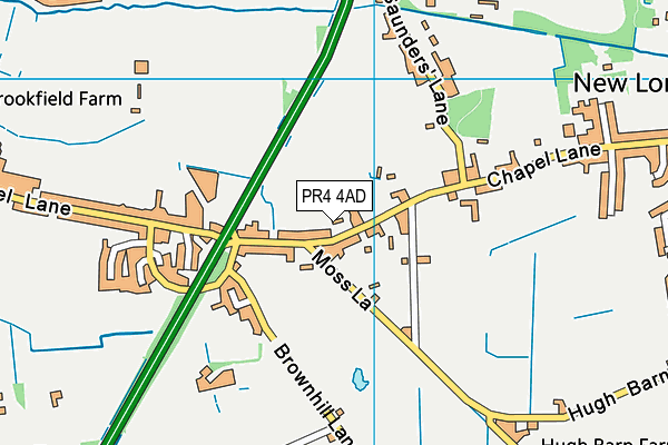 PR4 4AD map - OS VectorMap District (Ordnance Survey)