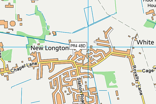 New Longton Village Hall map (PR4 4BD) - OS VectorMap District (Ordnance Survey)