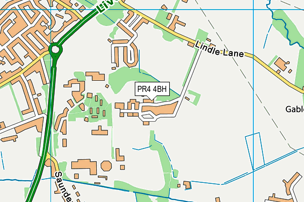 Penwortham Lawn Tennis Club map (PR4 4BH) - OS VectorMap District (Ordnance Survey)