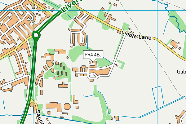 PR4 4BJ map - OS VectorMap District (Ordnance Survey)