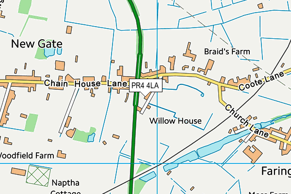PR4 4LA map - OS VectorMap District (Ordnance Survey)
