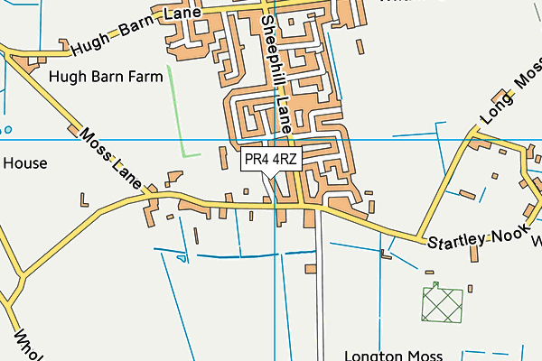 PR4 4RZ map - OS VectorMap District (Ordnance Survey)