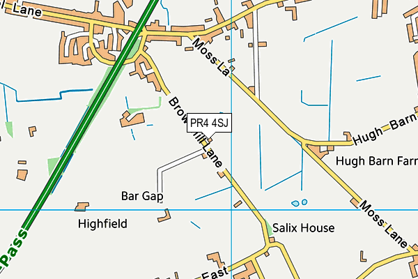 PR4 4SJ map - OS VectorMap District (Ordnance Survey)