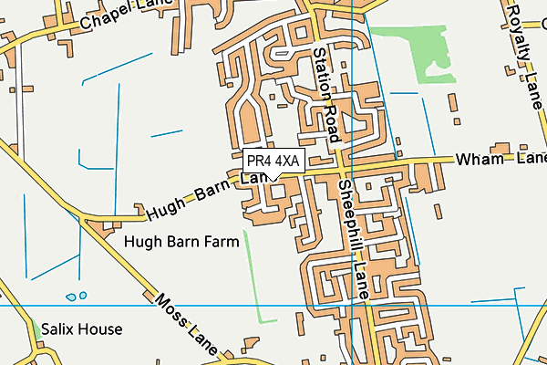 New Longton All Saints CofE Primary School map (PR4 4XA) - OS VectorMap District (Ordnance Survey)