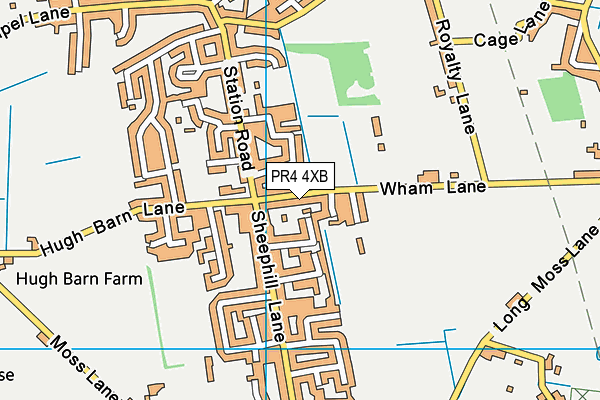 PR4 4XB map - OS VectorMap District (Ordnance Survey)