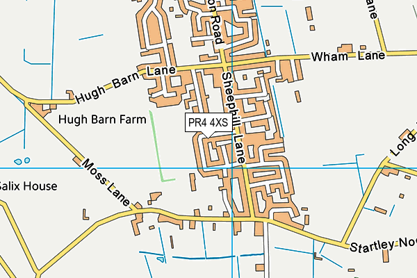 PR4 4XS map - OS VectorMap District (Ordnance Survey)