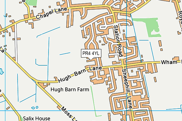 PR4 4YL map - OS VectorMap District (Ordnance Survey)