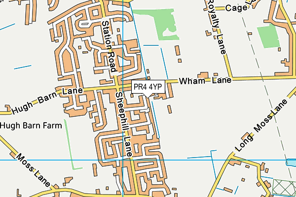 PR4 4YP map - OS VectorMap District (Ordnance Survey)
