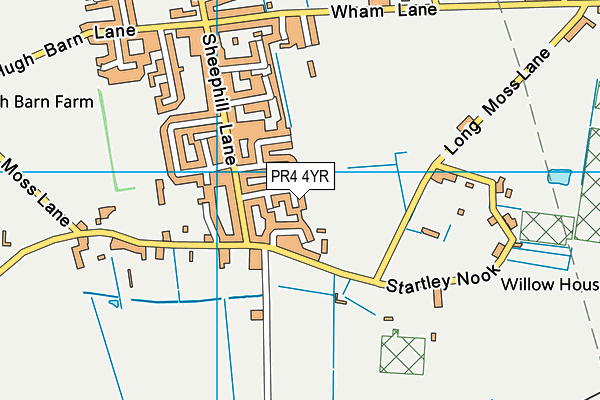 PR4 4YR map - OS VectorMap District (Ordnance Survey)