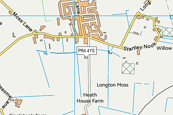 PR4 4YS map - OS VectorMap District (Ordnance Survey)