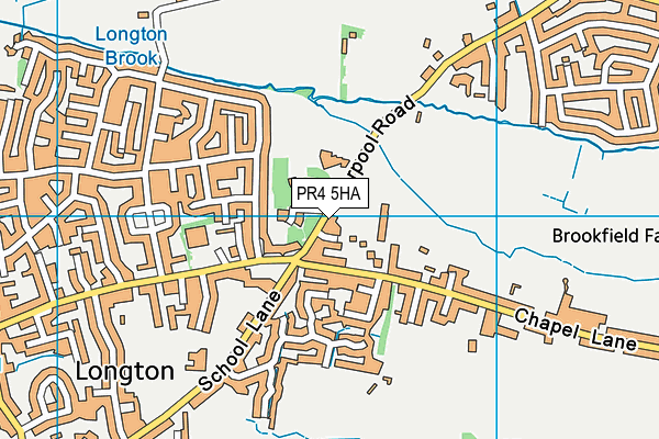 Longton Playing Field map (PR4 5HA) - OS VectorMap District (Ordnance Survey)