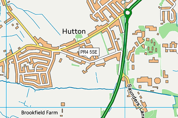 Hutton Playing Field map (PR4 5SE) - OS VectorMap District (Ordnance Survey)