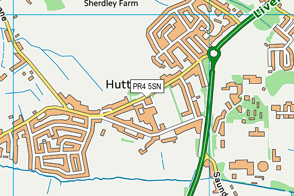 Hutton Church of England Grammar School map (PR4 5SN) - OS VectorMap District (Ordnance Survey)
