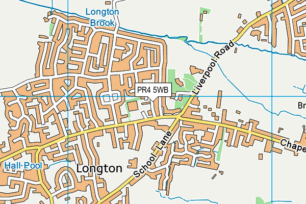 PR4 5WB map - OS VectorMap District (Ordnance Survey)