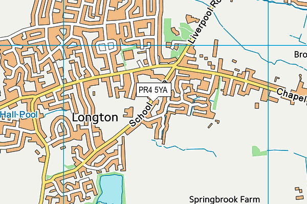 Longton Primary School map (PR4 5YA) - OS VectorMap District (Ordnance Survey)