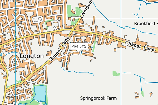 PR4 5YS map - OS VectorMap District (Ordnance Survey)