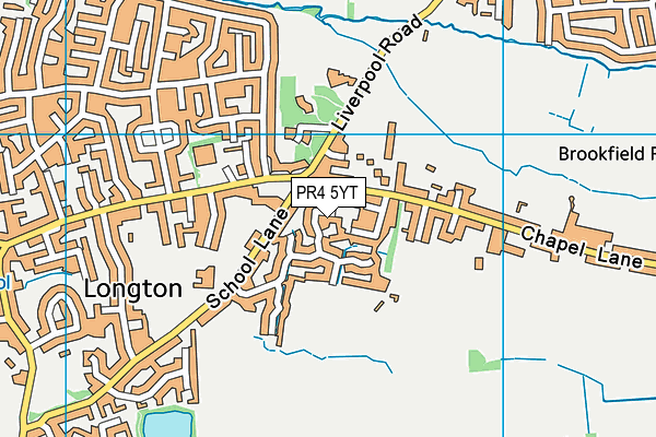 PR4 5YT map - OS VectorMap District (Ordnance Survey)