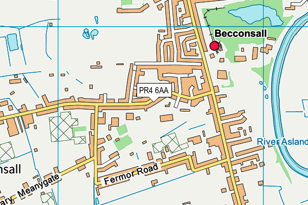 PR4 6AA map - OS VectorMap District (Ordnance Survey)