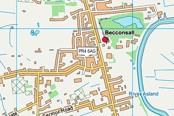 PR4 6AG map - OS VectorMap District (Ordnance Survey)