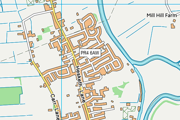PR4 6AW map - OS VectorMap District (Ordnance Survey)