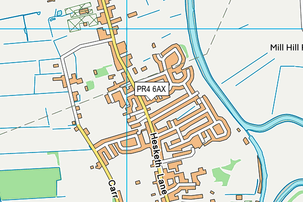PR4 6AX map - OS VectorMap District (Ordnance Survey)