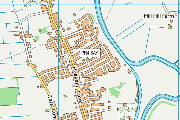 PR4 6AY map - OS VectorMap District (Ordnance Survey)