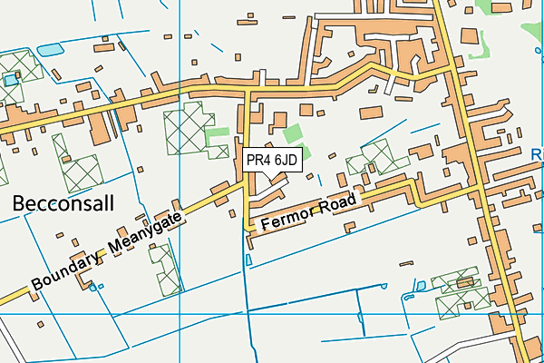 PR4 6JD map - OS VectorMap District (Ordnance Survey)